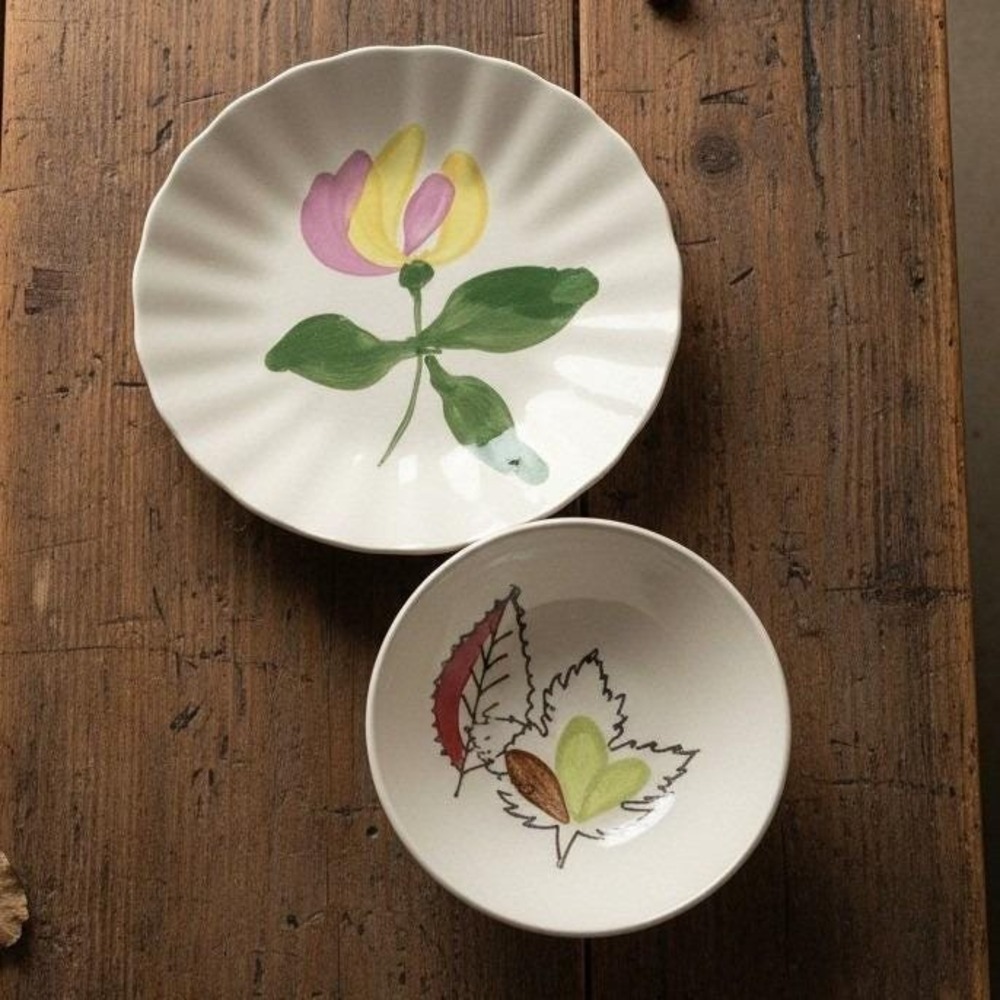 Blue Ridge Southern Potteries Floral Berry Bowl & Bread Plate Vintage Dinnerware